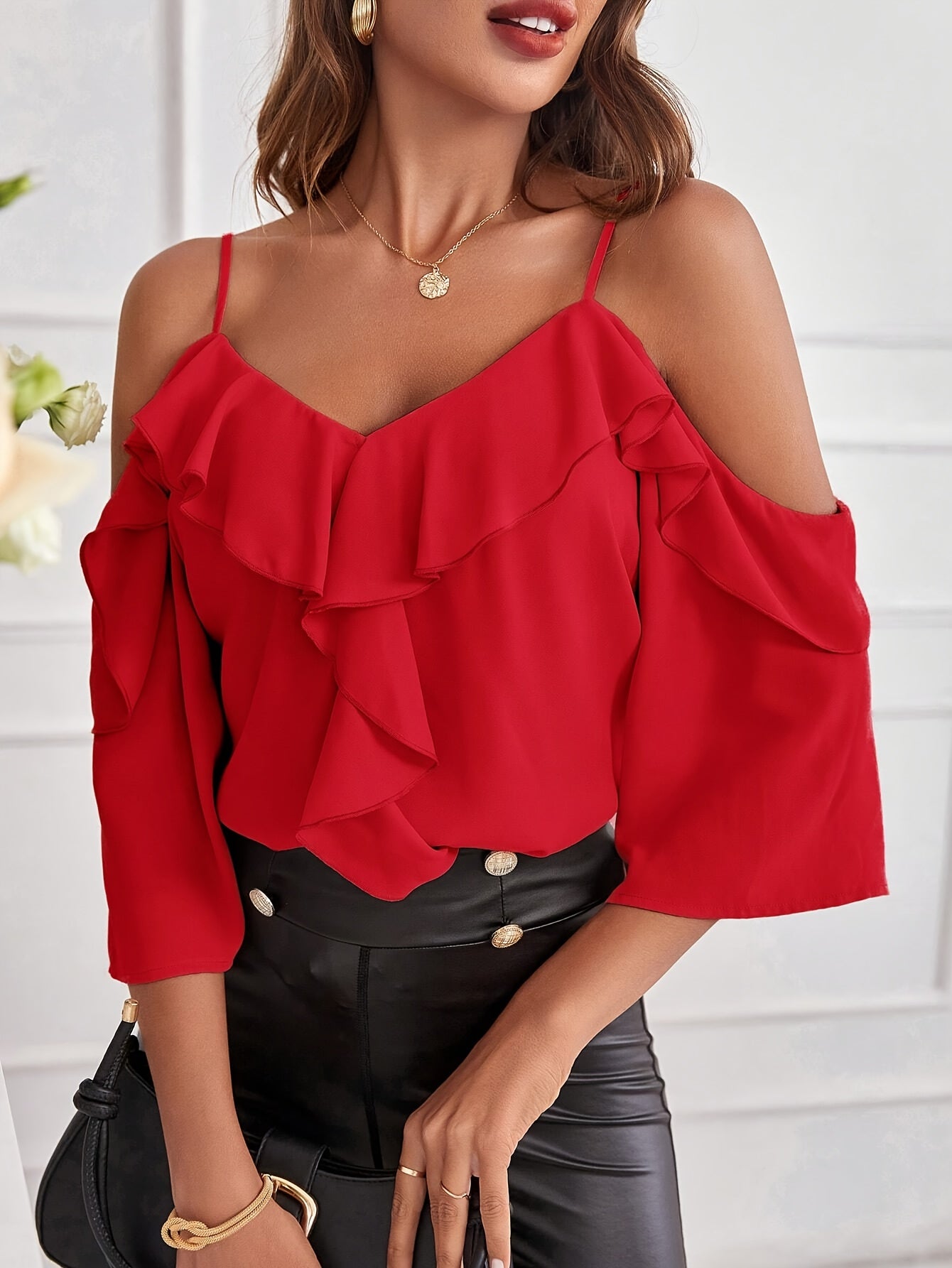 Ivory | Off-Shoulder Ruffle Blouse