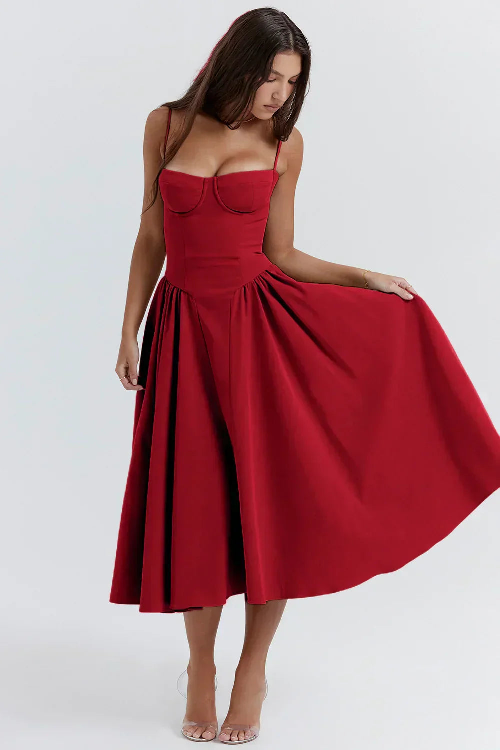 Carolyn - Sleeveless Corset Midi Dress