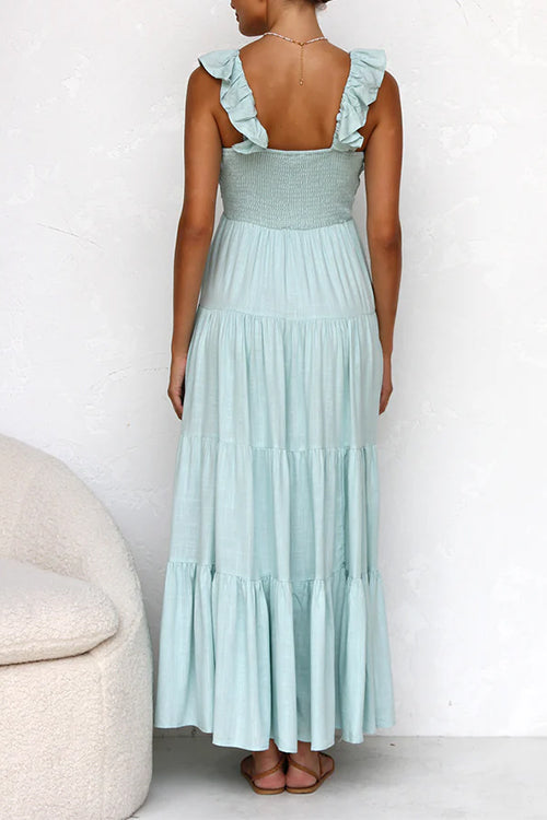 Emma - V-Neck Linen Maxi Dress