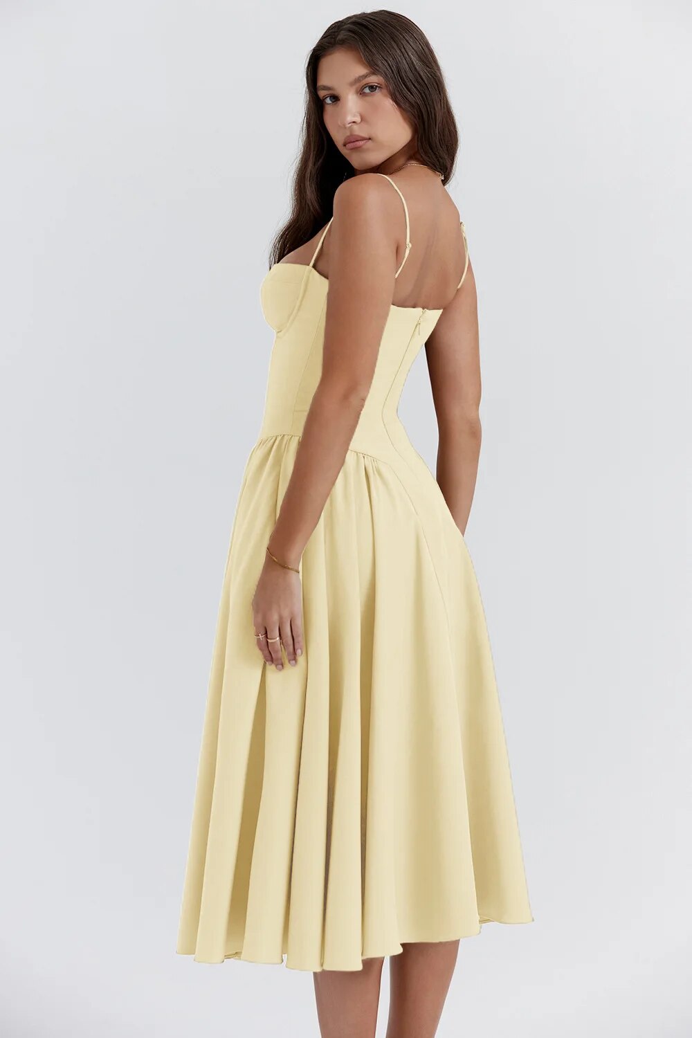 Carolyn - Sleeveless Corset Midi Dress