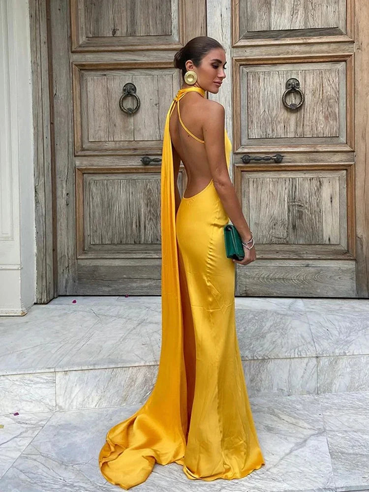 Stella - Backless Slim Long Dress