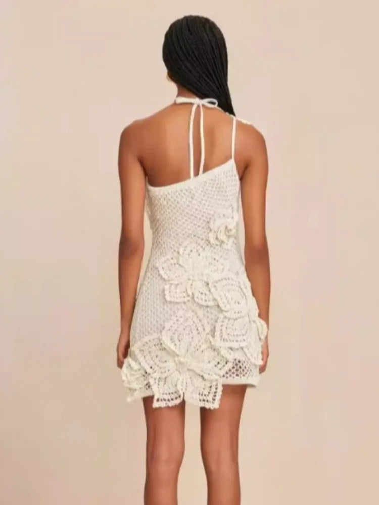 Ivey- Flower Knitted Mini Dress