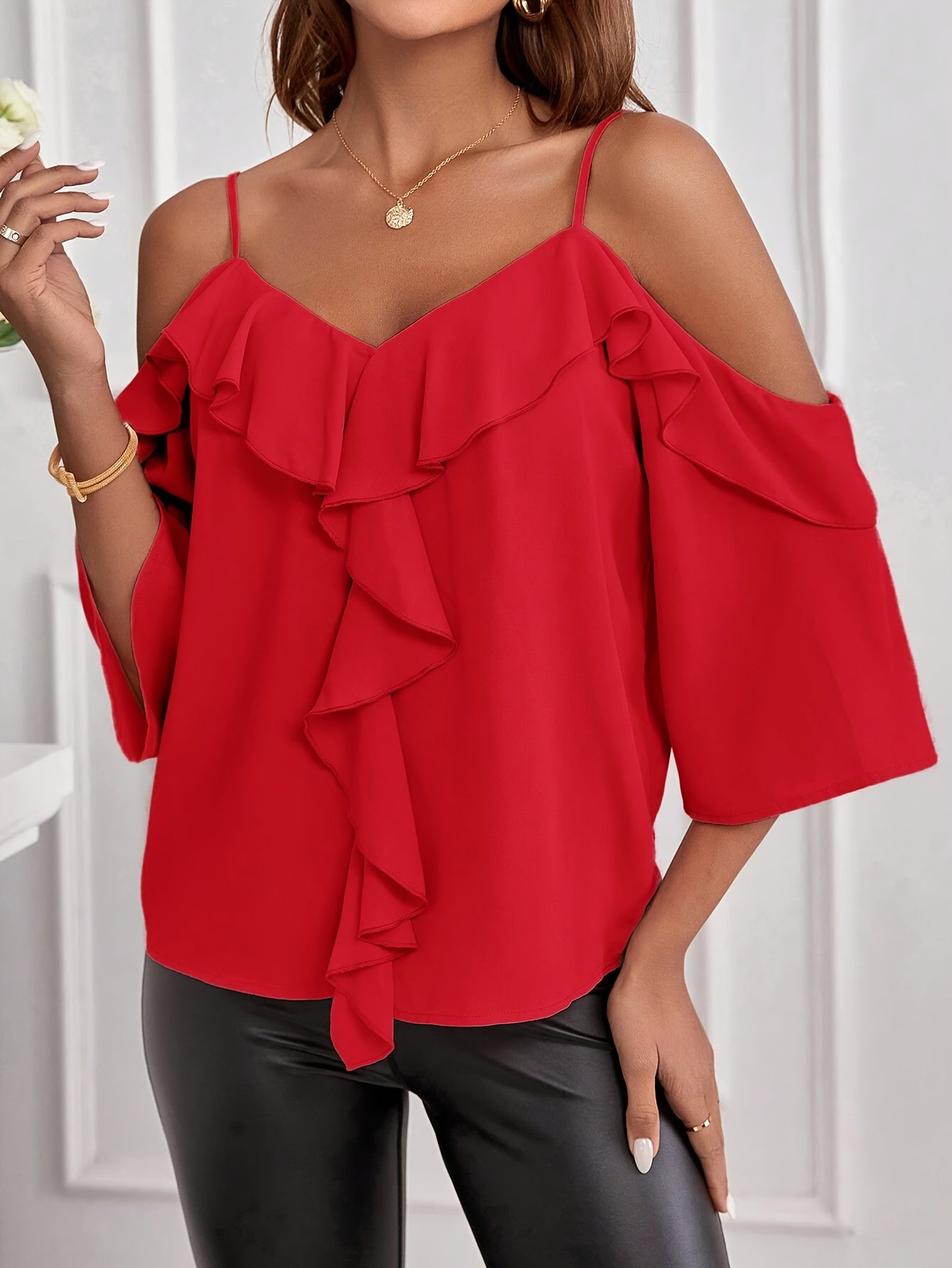 Ivory | Off-Shoulder Ruffle Blouse