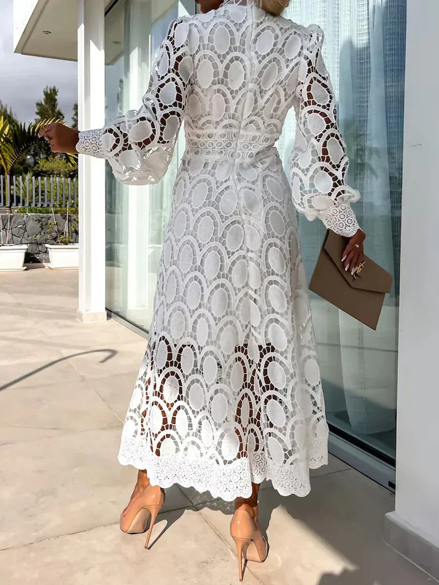 Faye - Romantic Lace Midi Dress